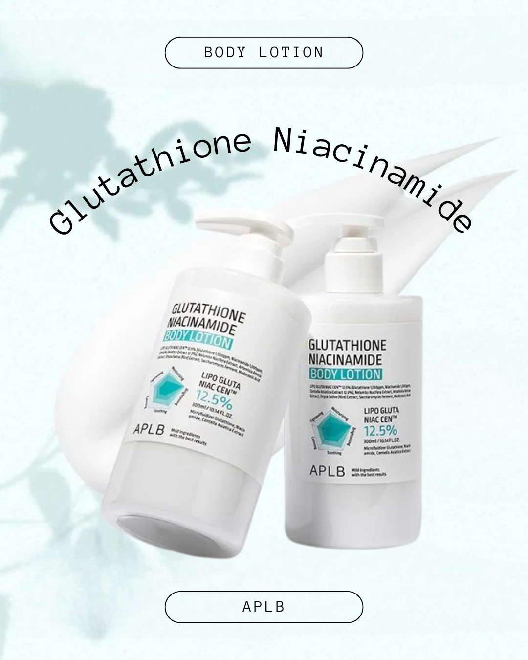 Blended with glutathione, niacinamide, and three types of centella asiatica extract, this body l