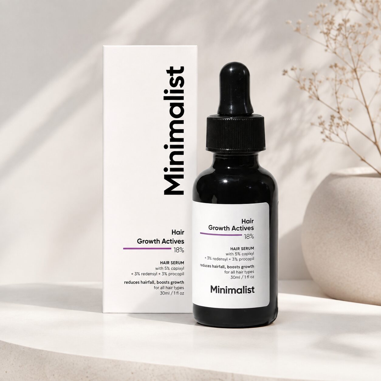 Minimalist Hair Growth Actives 18% Hair Serum 30ml Minimalist Hair Growth Actives 18% Hair Serum 30ml