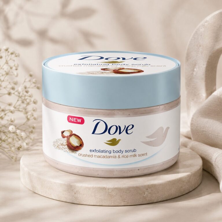 Dove Crushed Macadamia & Rice Milk Scent Exfoliating Body Scrub 225ml