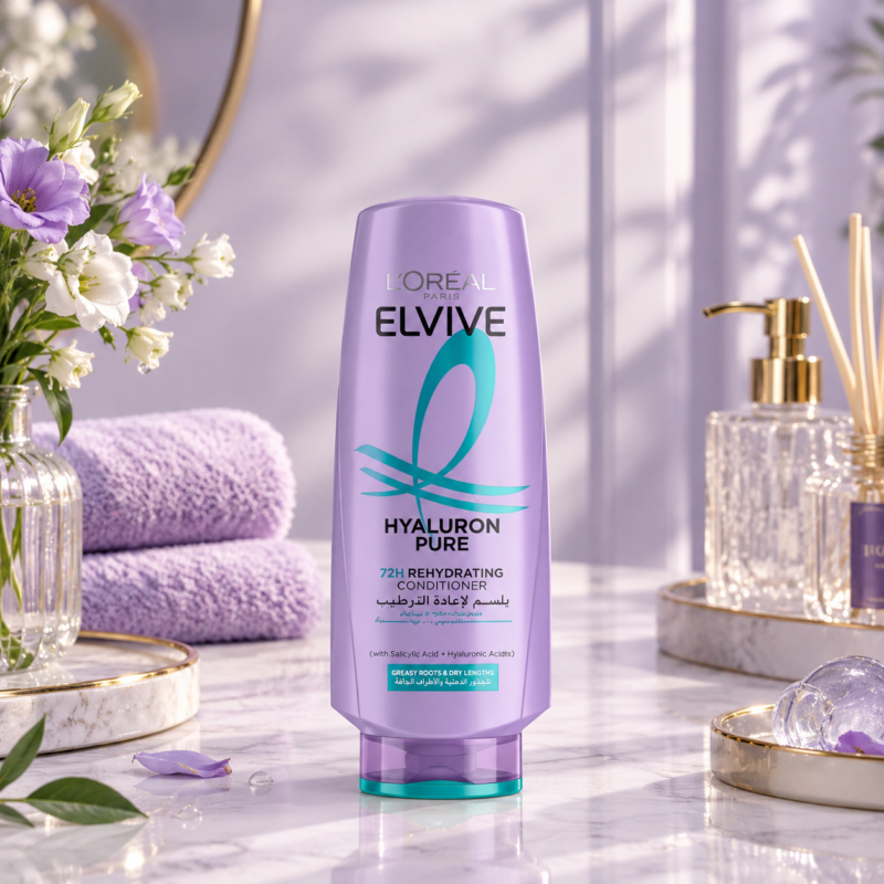 L'Oreal Elvive Hyaluron Pure 72H Rehydrating Conditioner 360ml (Egypt)